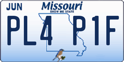 MO license plate PL4P1F