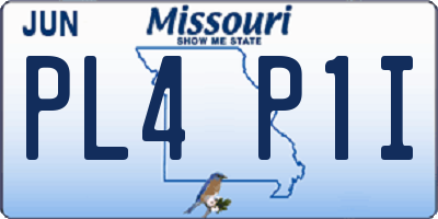 MO license plate PL4P1I