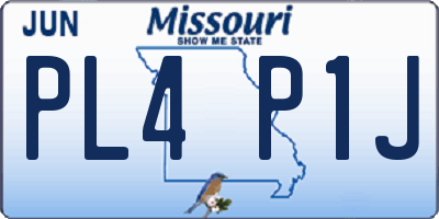 MO license plate PL4P1J