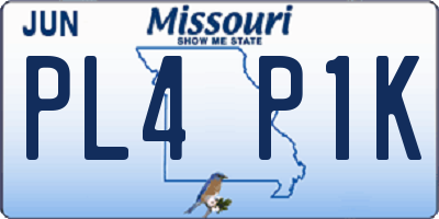 MO license plate PL4P1K