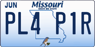 MO license plate PL4P1R