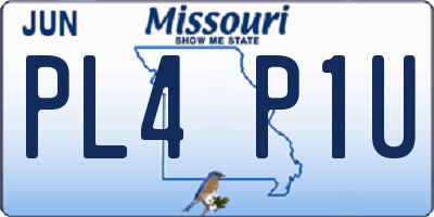 MO license plate PL4P1U
