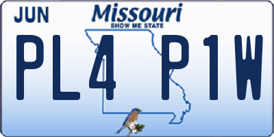 MO license plate PL4P1W