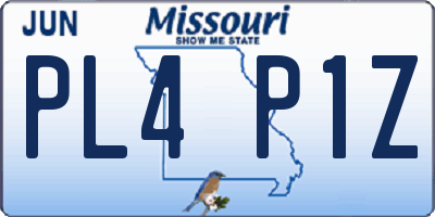 MO license plate PL4P1Z