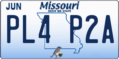 MO license plate PL4P2A