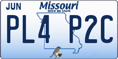 MO license plate PL4P2C