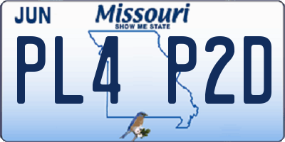 MO license plate PL4P2D
