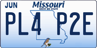 MO license plate PL4P2E