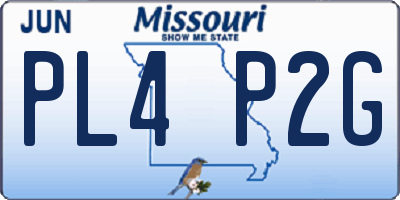 MO license plate PL4P2G