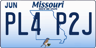 MO license plate PL4P2J