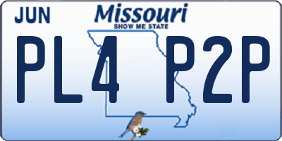 MO license plate PL4P2P