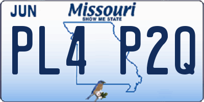 MO license plate PL4P2Q
