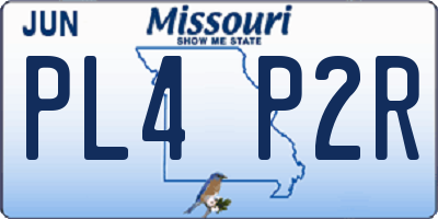 MO license plate PL4P2R