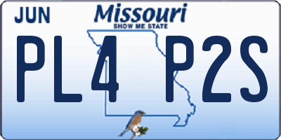 MO license plate PL4P2S