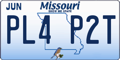 MO license plate PL4P2T