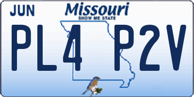MO license plate PL4P2V