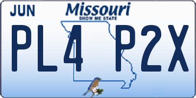 MO license plate PL4P2X