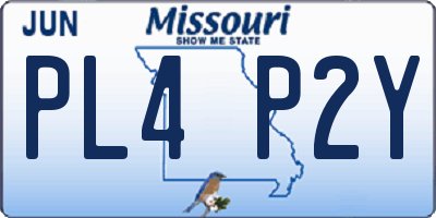 MO license plate PL4P2Y
