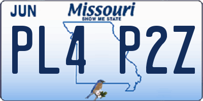 MO license plate PL4P2Z