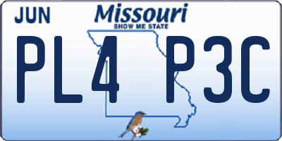 MO license plate PL4P3C