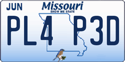MO license plate PL4P3D