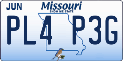 MO license plate PL4P3G