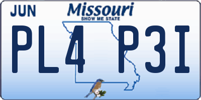 MO license plate PL4P3I