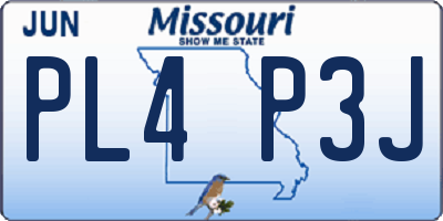MO license plate PL4P3J