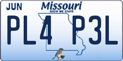 MO license plate PL4P3L