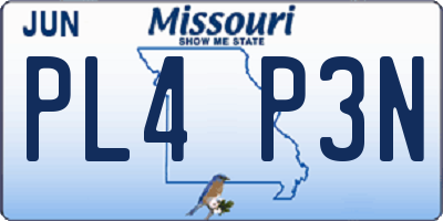 MO license plate PL4P3N