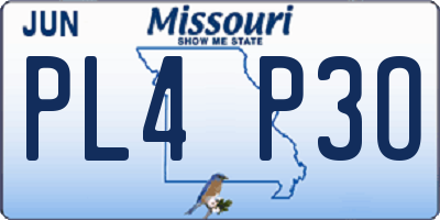 MO license plate PL4P3O
