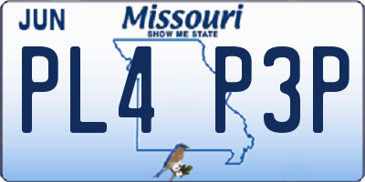 MO license plate PL4P3P