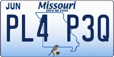 MO license plate PL4P3Q