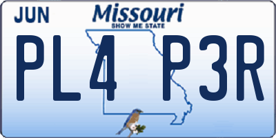 MO license plate PL4P3R