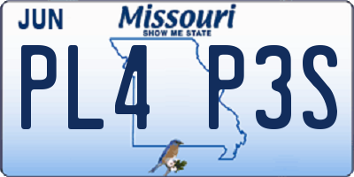 MO license plate PL4P3S