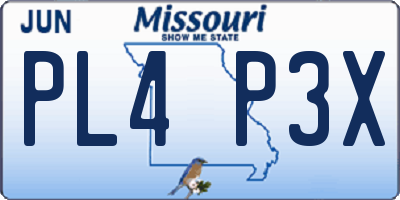 MO license plate PL4P3X