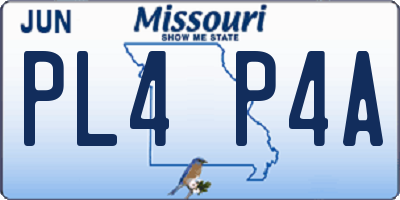 MO license plate PL4P4A