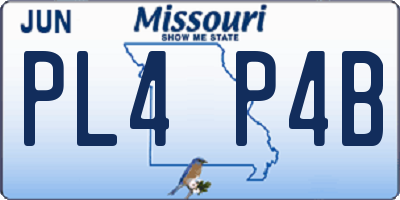 MO license plate PL4P4B