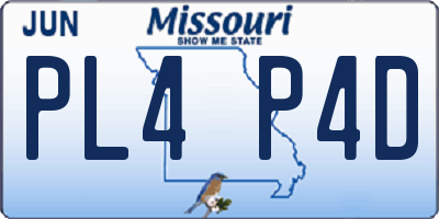 MO license plate PL4P4D