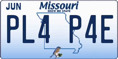 MO license plate PL4P4E