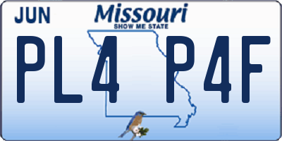 MO license plate PL4P4F