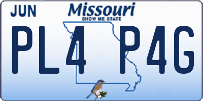MO license plate PL4P4G