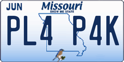 MO license plate PL4P4K