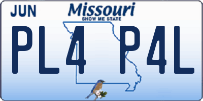 MO license plate PL4P4L