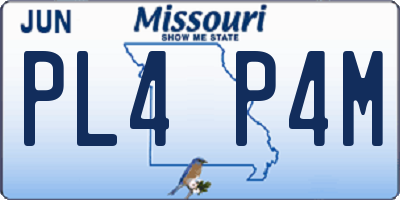 MO license plate PL4P4M