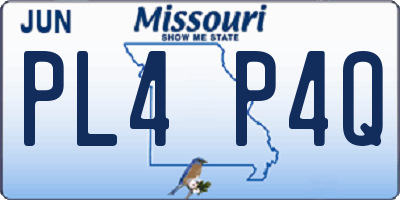 MO license plate PL4P4Q