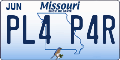 MO license plate PL4P4R