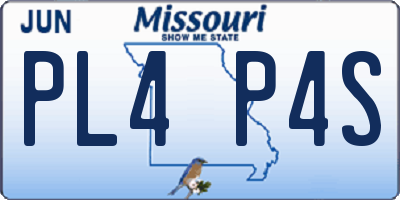 MO license plate PL4P4S
