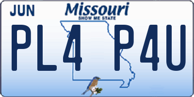 MO license plate PL4P4U