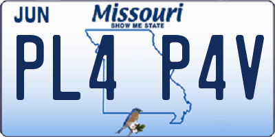 MO license plate PL4P4V